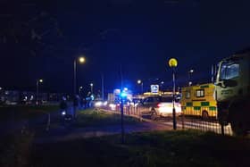 Emergency services at the scene. Pic: Mark Pearson