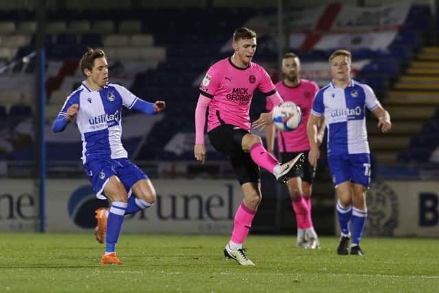 Jack Taylor in action for Posh.