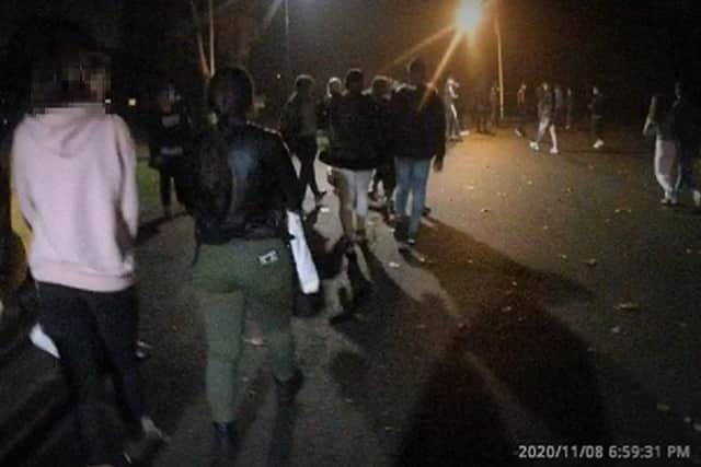Police images of a group of youths caught gathering in Central Park earlier this month.