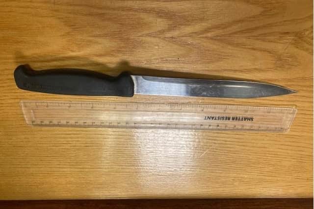 One of the knives recovered