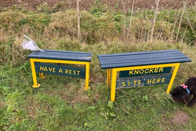 The vandalised benches along Wykes Way