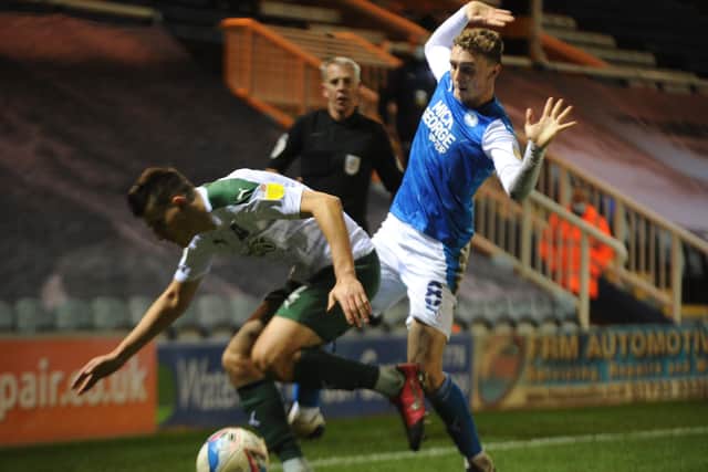 Jack Taylor in action for Posh against Plymouth. Photo: David Lowndes.