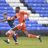 Sammie Szmodics in action for Posh against Blackpool last weekend. Photo: David Lowndes.