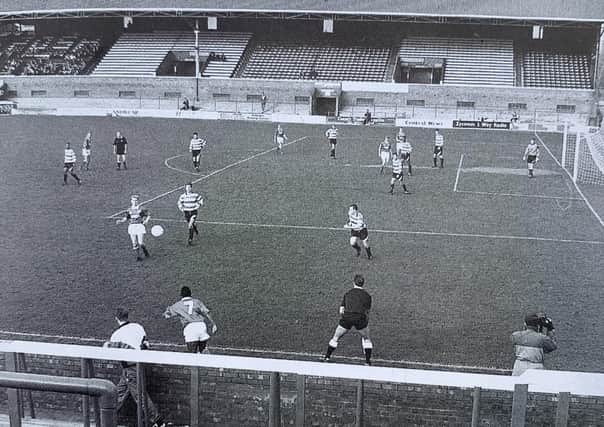 Posh playing in front of empty terraces in 1992.