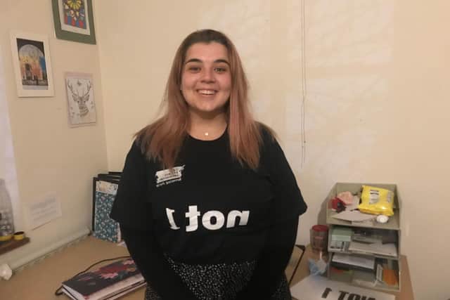 Lauren from Light Project Peterborough backing the #not1 campaign