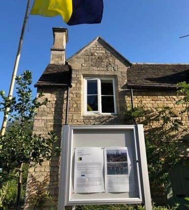Another example of Kate Genever's notice board and flag project. EMN-201127-175329001