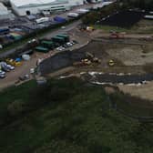 A drone photo of the King's Dyke Level Crossing scheme