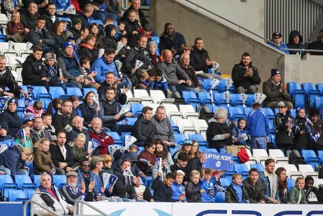 Posh fans at the Weston Homs Stadium.