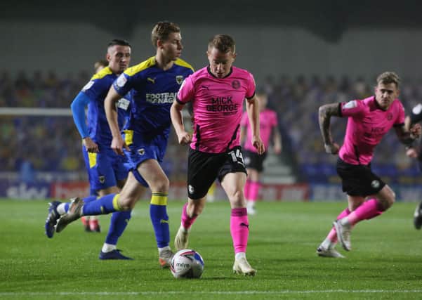 Louis Reed in action for Posh at Wimbledon. Photo: Joe Dent/theposh.com.