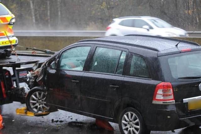 The cars involved in the incident