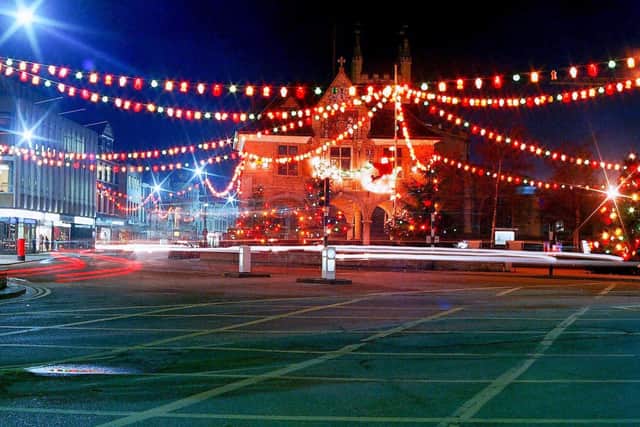 A festive display in Cathedral Square.