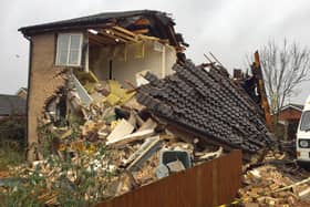The scene of the gas explosion in Bourne. Picture: David Lowndes