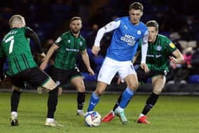 Jack Taylor of Peterborough United in action against Rochdale. Photo: Joe Dent/theposh.com.