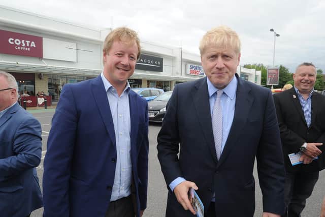 Paul Bristow with Prime Minister Boris Johnson in Peterborough before the coronavirus pandemic