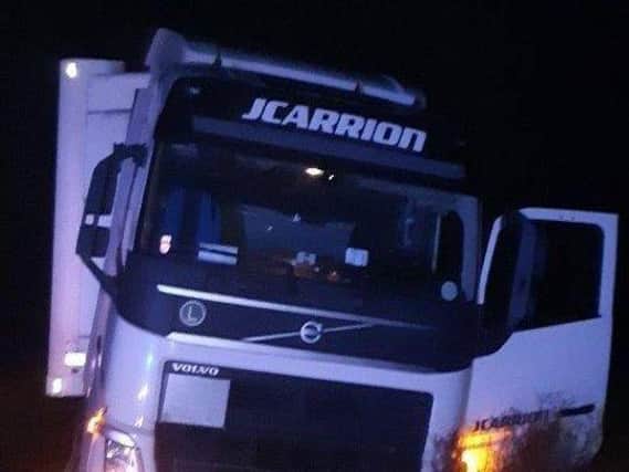 The lorry involved in the incident