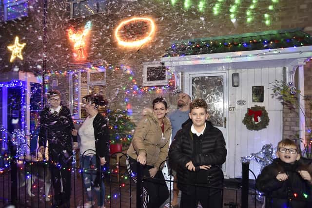 Christmas lights at The Dell, Woodston at the homes of the Merritt, Howson, Balentine and Coles families. Pictures: David Lowndes