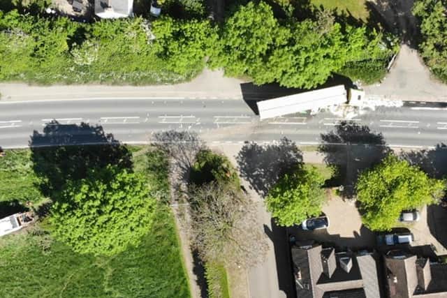 The scene of the collision