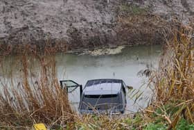 The partially submerged car. Pic: Ben Davis