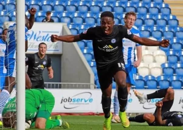 Jermaine Anderson after scoring for Posh in 2017.