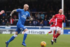 Marcus Maddison in action for Posh against Charlton.