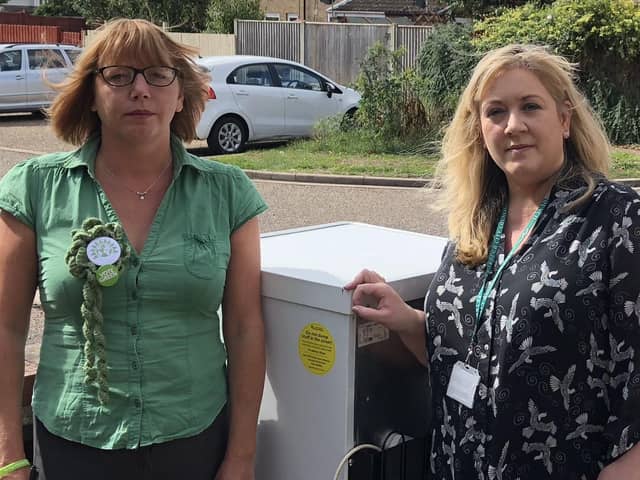 Green Party councillors Nicola Day and Julie Howell.