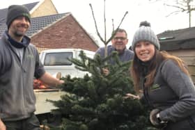 Andy and Lucy Stone from Nene Valley Tree Services with groundsman Pip Horsnail.