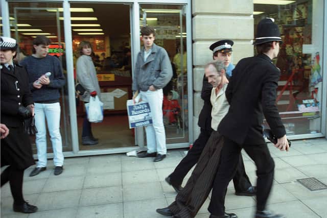 Police incident outside Andys Records.