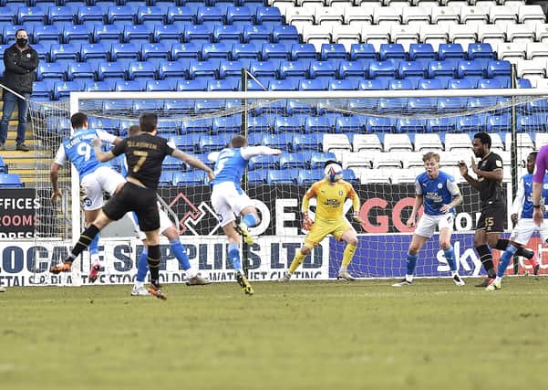 MK Dons on the attack at Posh. Photo: David Lowndes.