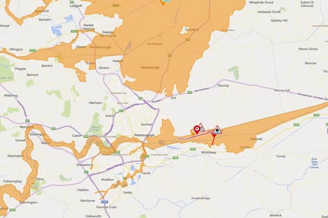 Environment Agency flood alerts are in place for the Lower River Nene near Peterborough and the Lower Welland north of the city.