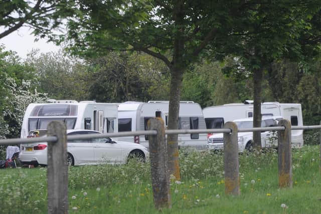 A traveller encampment at Lincoln Road in Werrington. EMN-200405-164057009