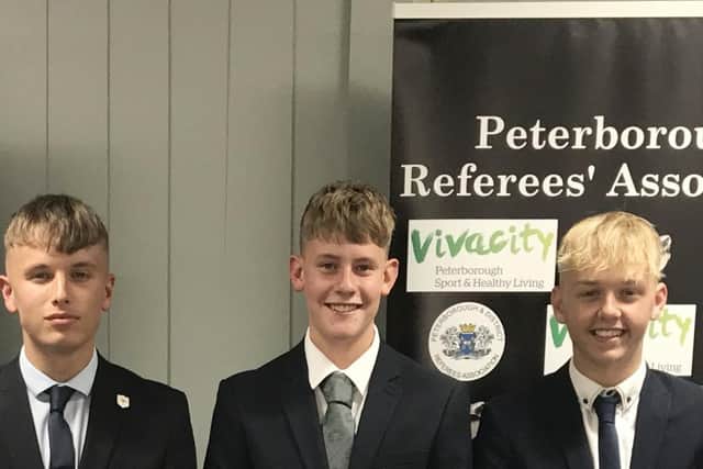 Prize winners, from left, Sean Bedford, Aidan Brooks, Oliver Hammond. Photo courtesy of Peterborough RA.