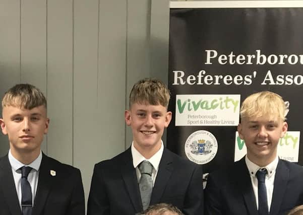 Prize winners, from left,  Sean Bedford, Aidan Brooks, Oliver Hammond. Photo courtesy of Peterborough RA.