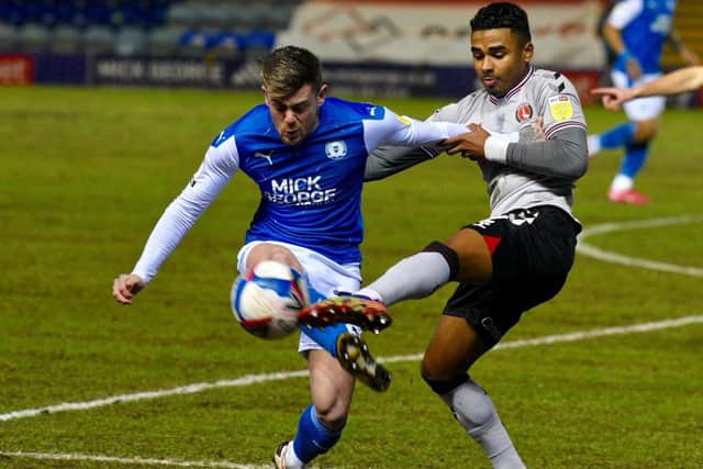 Sammie Szmodics in action for Posh against Charlton. Photo: David Lowndes.