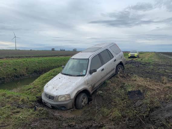The crashed car. Pic: Cambs police
