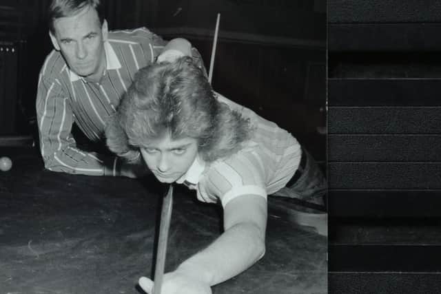 City snooker and billiards ace Mark Wildman (back) with his local protege Jason Smith