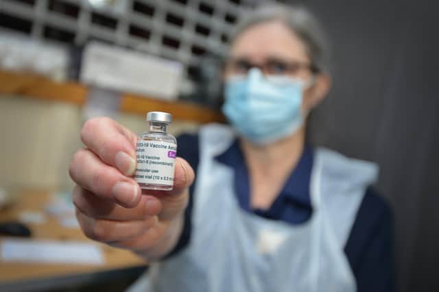 The Covid-19 vaccine (Oxford AstraZeneca) being administered