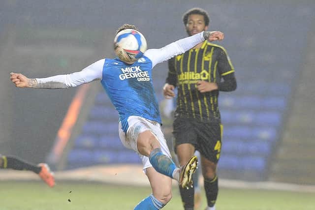 We think it's Sammie Szmodics behind the ball during the 0-0 draw between Posh and Bristol Rovers. Photo: David Lowndes.