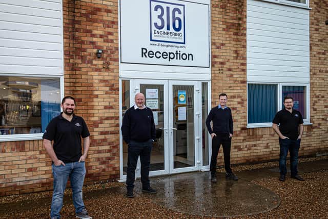 From left, Pete Dodd (Go2), Michael Donachie and Clyde Stratton (316) and Gareth Barnard (Go2).
