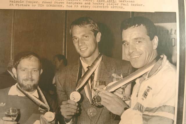 Peterborough Town  Hockey Club's GB Olympic gold medal winner Paul Barber (right).