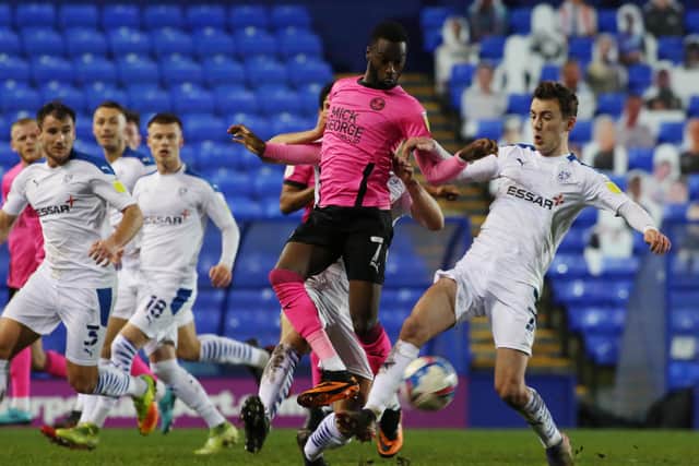 Mohamed Eisa of Peterborough United in action against Tranmere Rovers. Photo: Joe Dent/theposh.com.