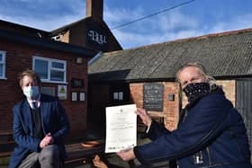Jacki the Covid Community Hero Award on behalf of The Bull pub in Newborough.