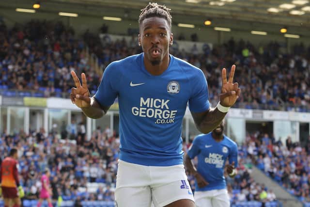 Ivan Toney after scoring for Posh.
