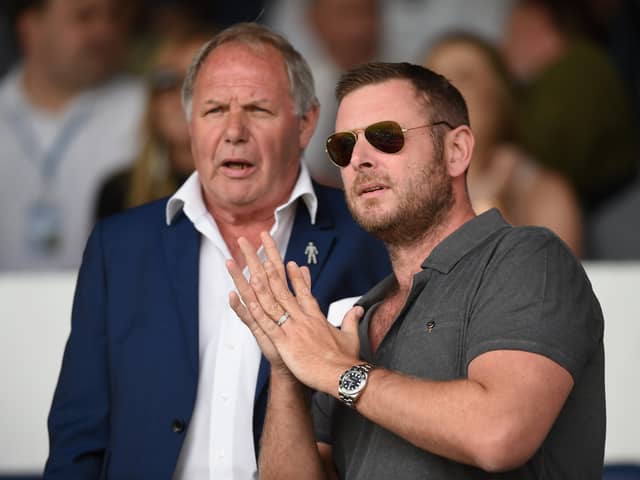 Posh chief Darragh MacAnthony (right) with director of football Barry FRy. Photo: Getty Images.