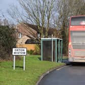 A bus stopped near Linnet in Orton Wistow EMN-211002-171140009