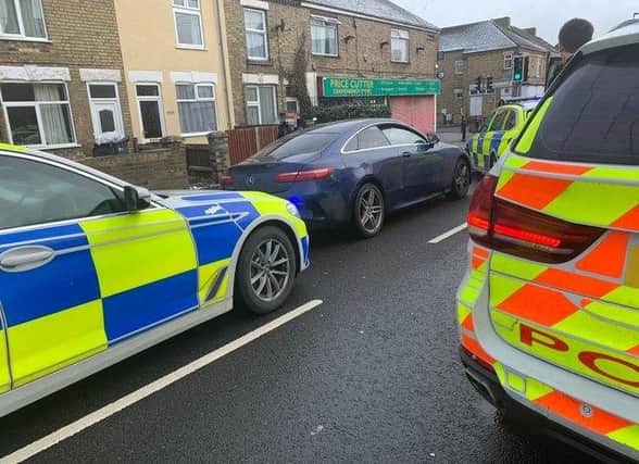 A car stopped by police in Peterborough. All photos: BCH Road Policing Unit