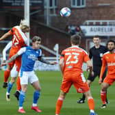 Action from Posh v Blackpool earlier this season.