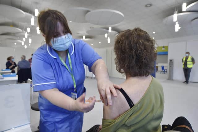 The vaccination hub at the Showground.