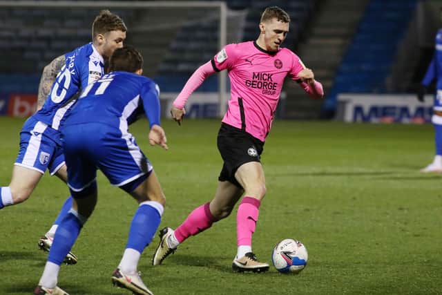 Jack Taylor of Peterborough United in action against Gillingham. Photo: Joe Dent/theposh.com.
