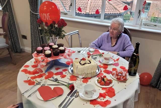 Valentine's Day celebrations at Longueville Court Care Home.