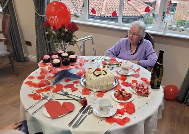 Valentine's Day celebrations at Longueville Court Care Home.